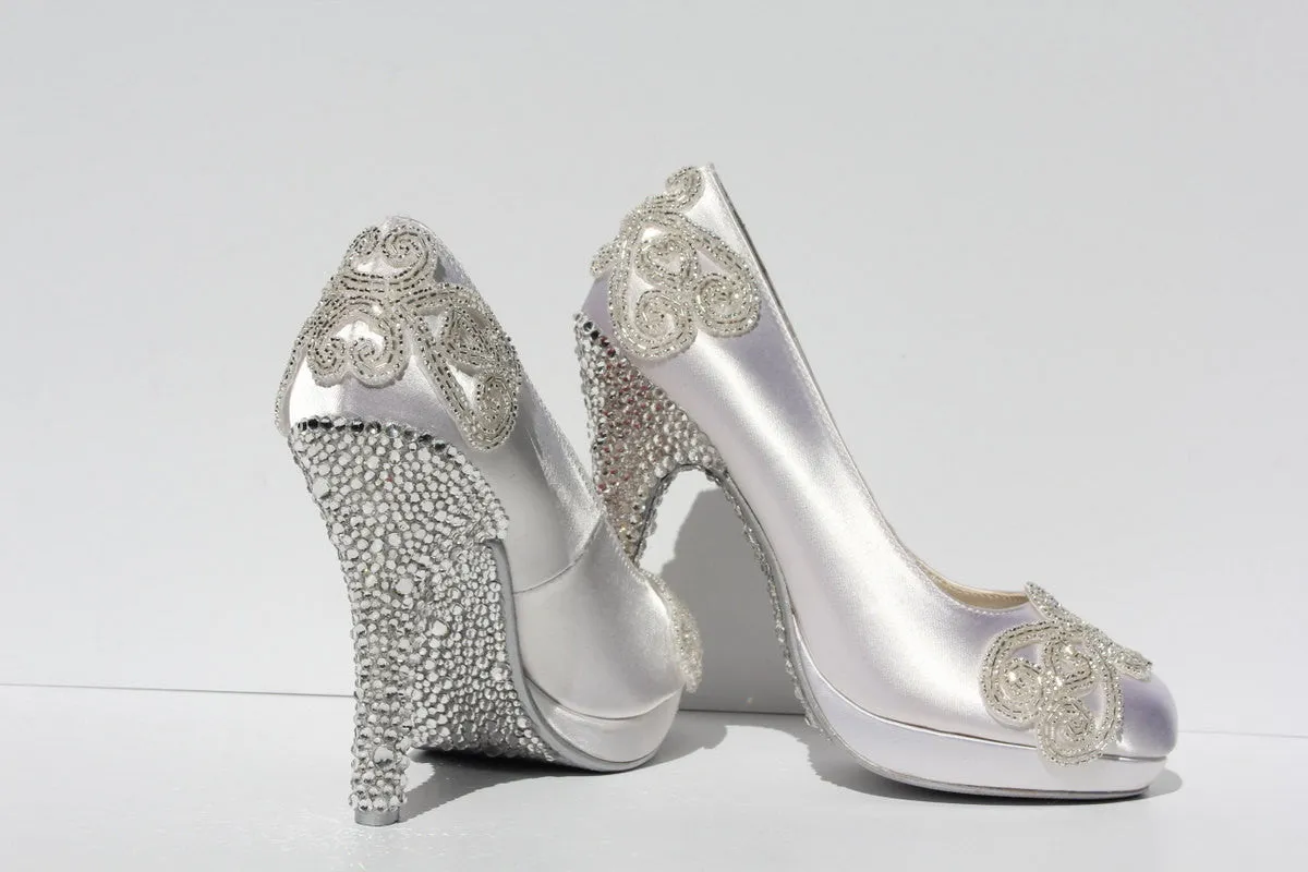 Swarovski Crystal White Wedding Heel