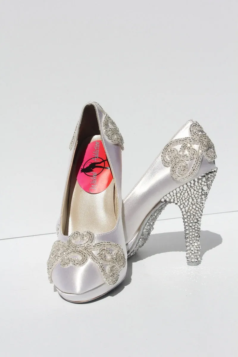 Swarovski Crystal White Wedding Heel