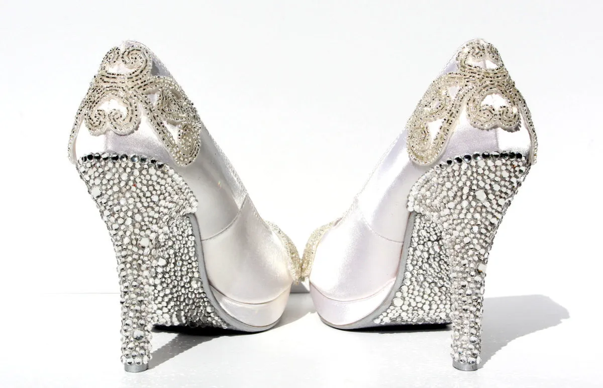 Swarovski Crystal White Wedding Heel