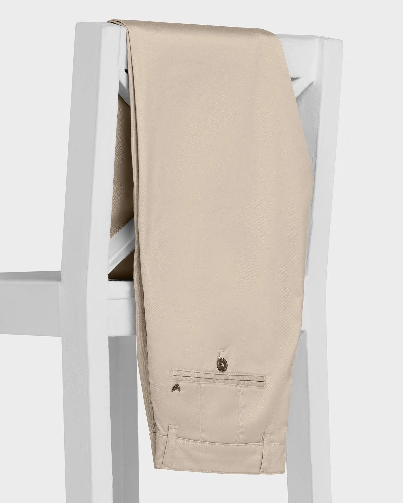 Temp Tech Slim Comfort Casual Beige Solid Khakis - Henry