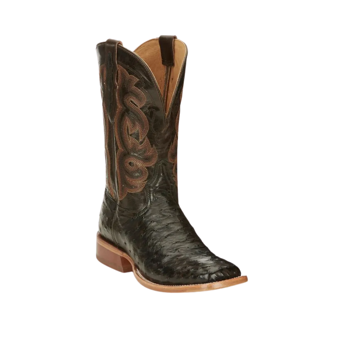 Tony Lama Men's The Quaid Full Quill Brown Ostrich Boots