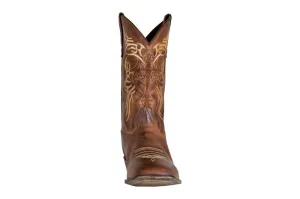 TuffRider Men's Lamar Leather Contrast Stitched Wide Square Toe Western Boots