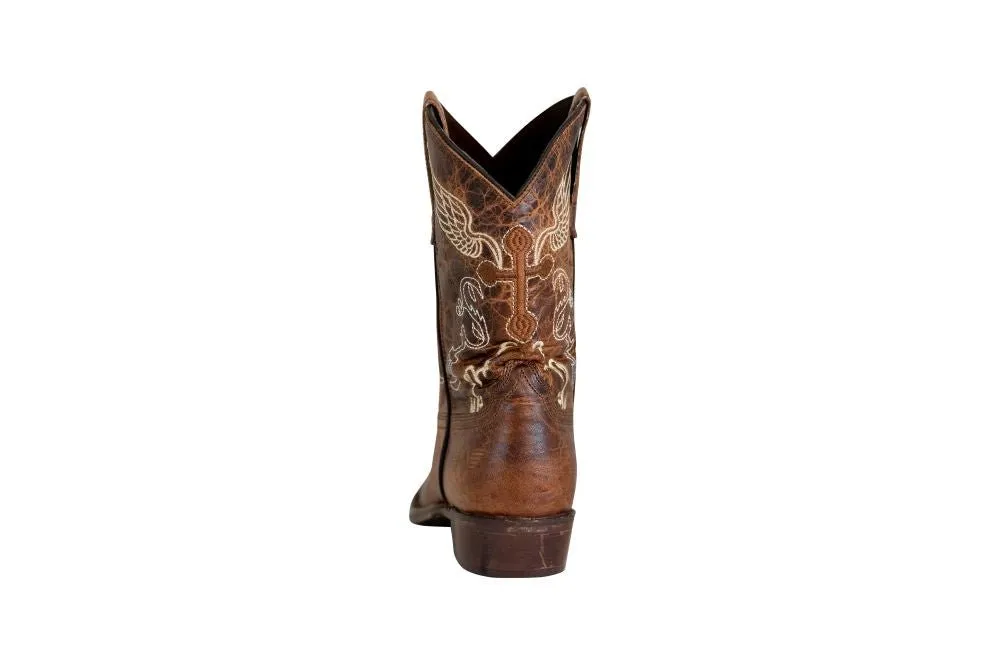 TuffRider Toddlers Sequoia Cross & Wing Embroidered Square Toe Western Boots