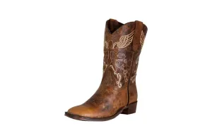 TuffRider Toddlers Sequoia Cross & Wing Embroidered Square Toe Western Boots