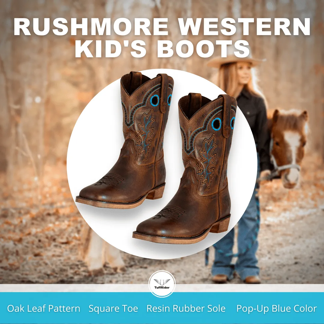 TuffRider Youth Rushmore Oak Leaf Embroidered Square Toe Western Boots