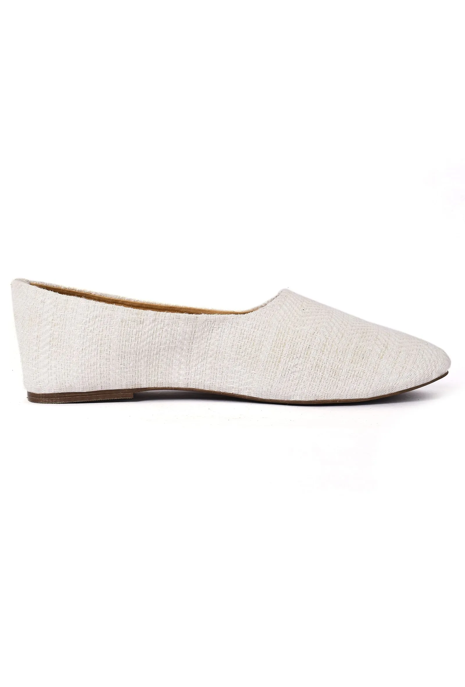 White with Detailing Pure Hemp Ballerinas