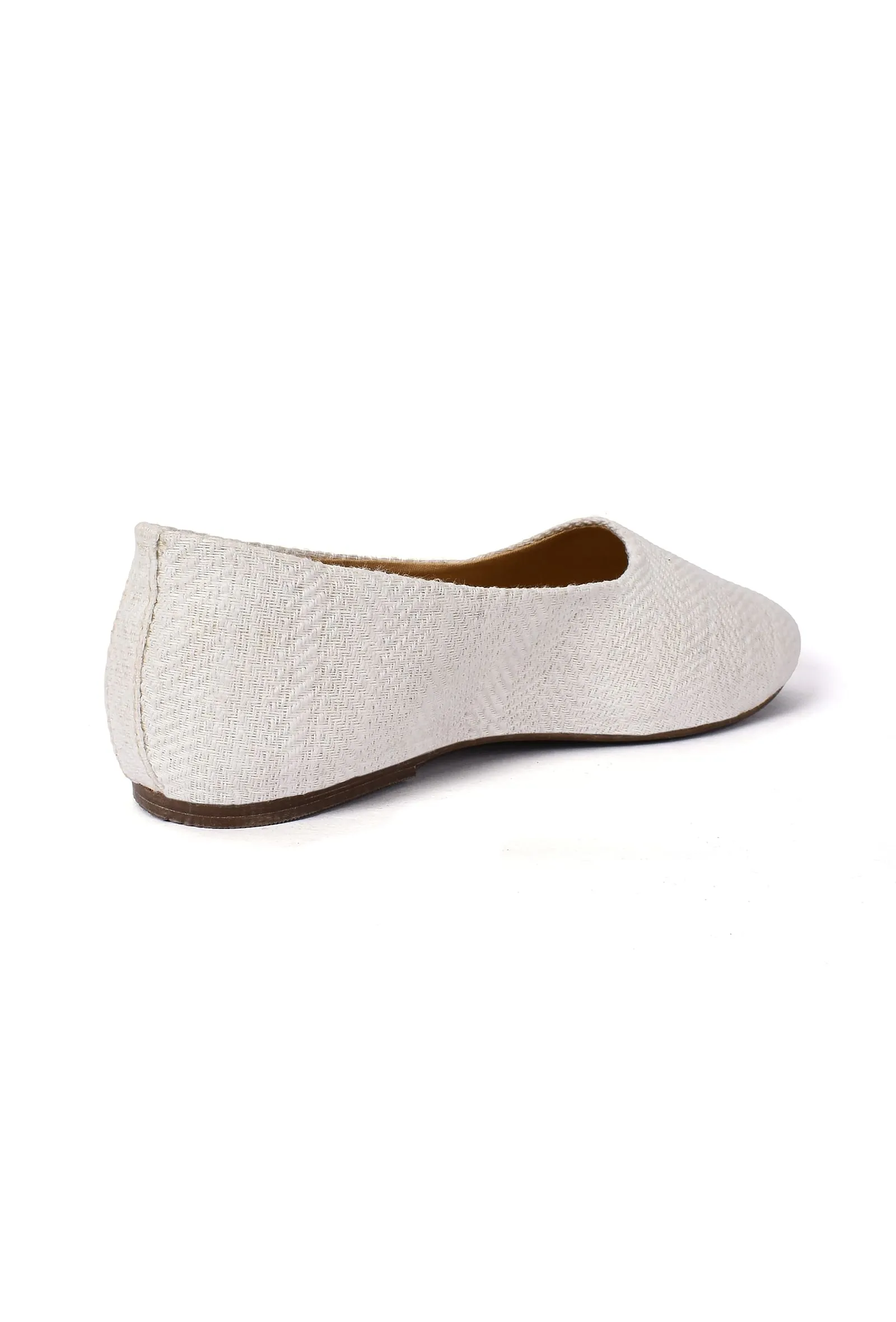 White with Detailing Pure Hemp Ballerinas